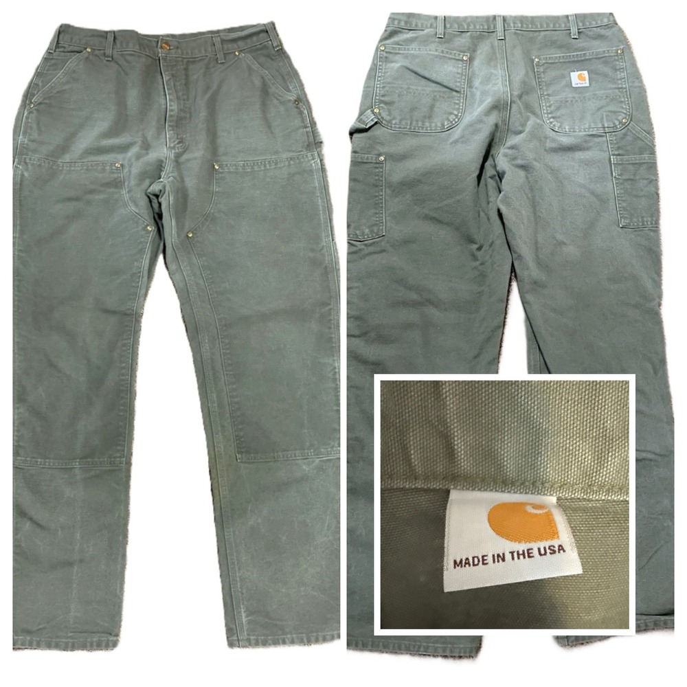 vtg Carhartt Double Knee Carpenter Pants BO1 MOS 36 x 30 Made USA 90s Very Nice
